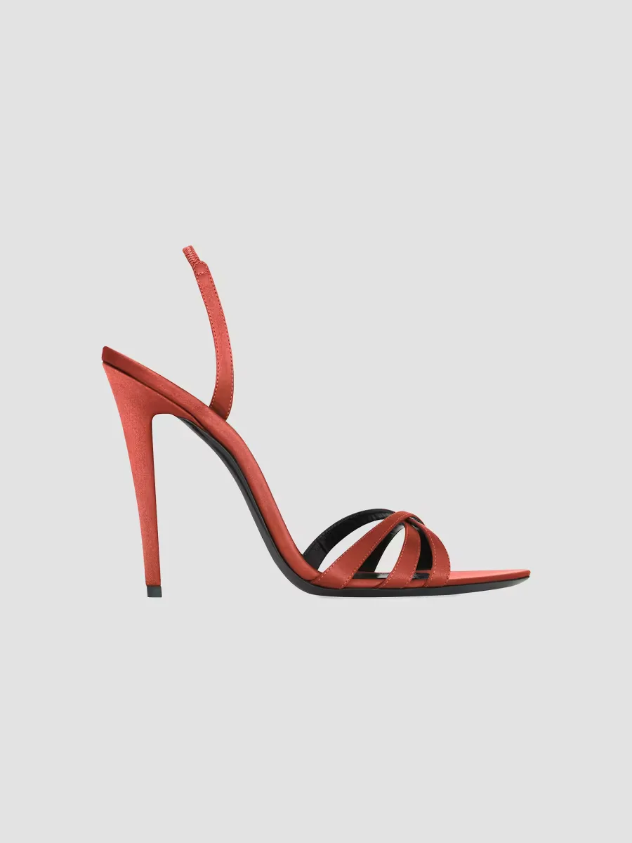 Kate Sandals in Satin Crepe by Saint Laurent