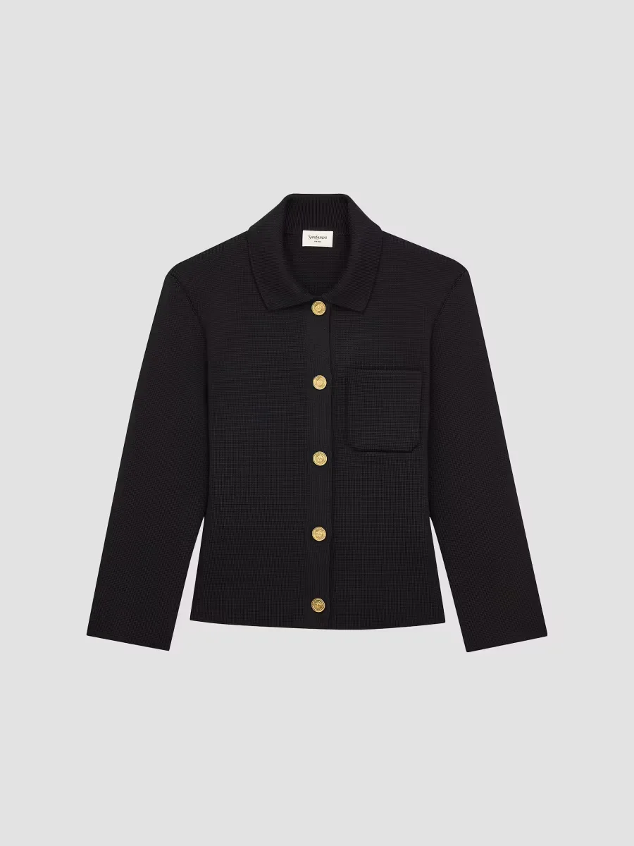 Polo Cardigan in Wool