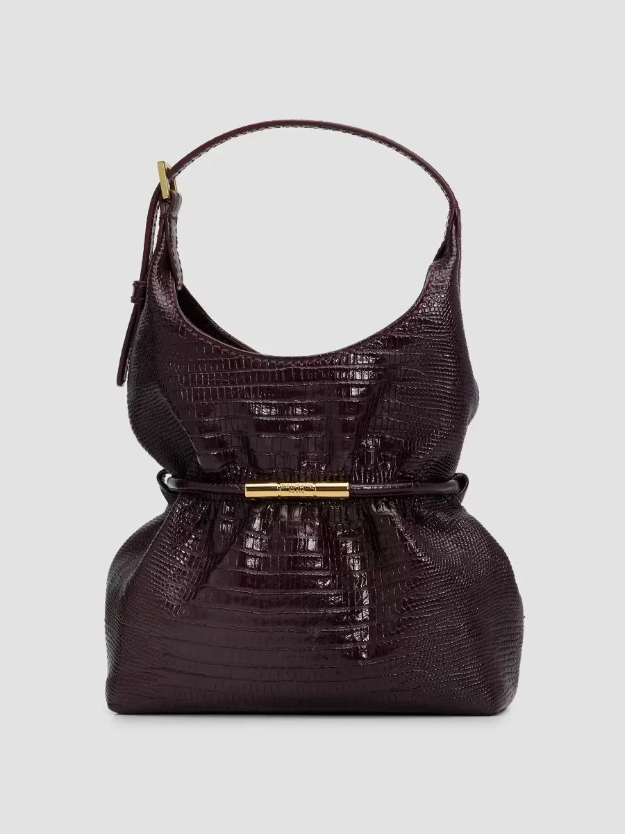 Sphynx Mini Calfskin Lizard-Embossed Top Handle Bag
