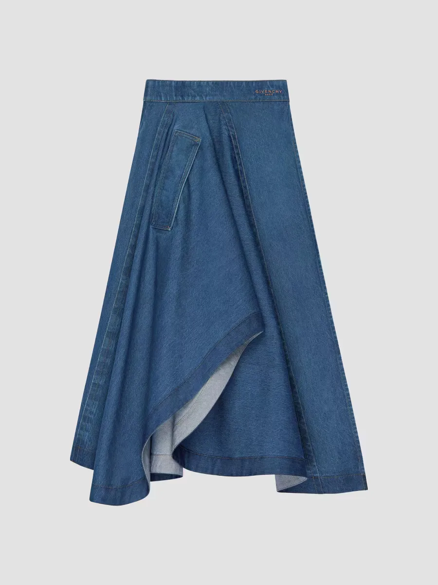 Long Asymmetric Skirt in Denim by GIVENCHY