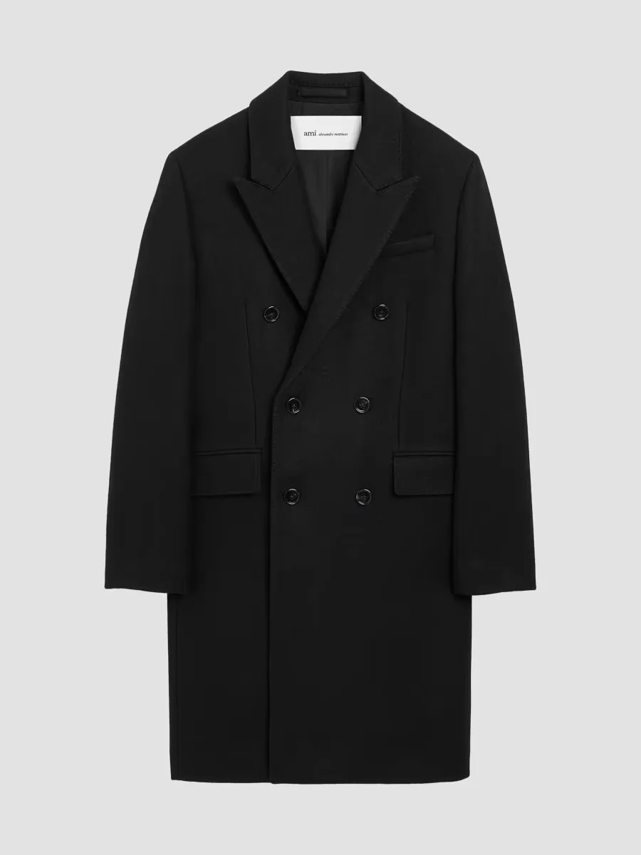 Shawl Collar Wool Double-Breasted Coat by AMI Paris
