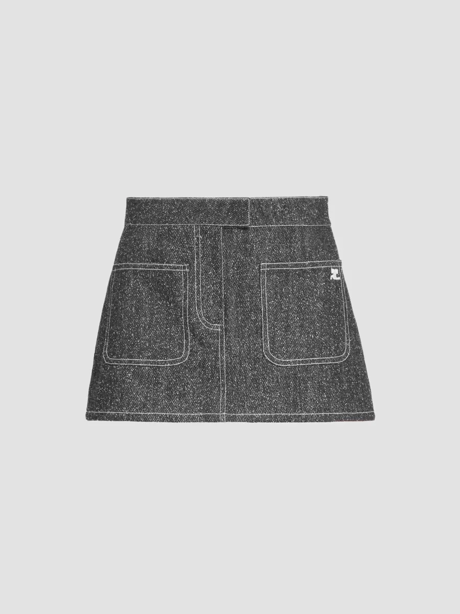 Denim A-Line Mini Skirt by Courreges