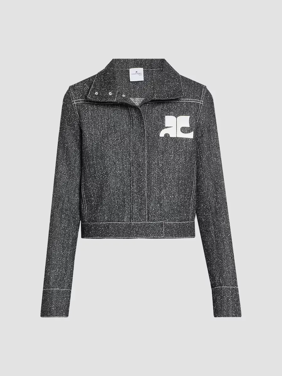 Logo Stretch-Denim Jacket by Courreges