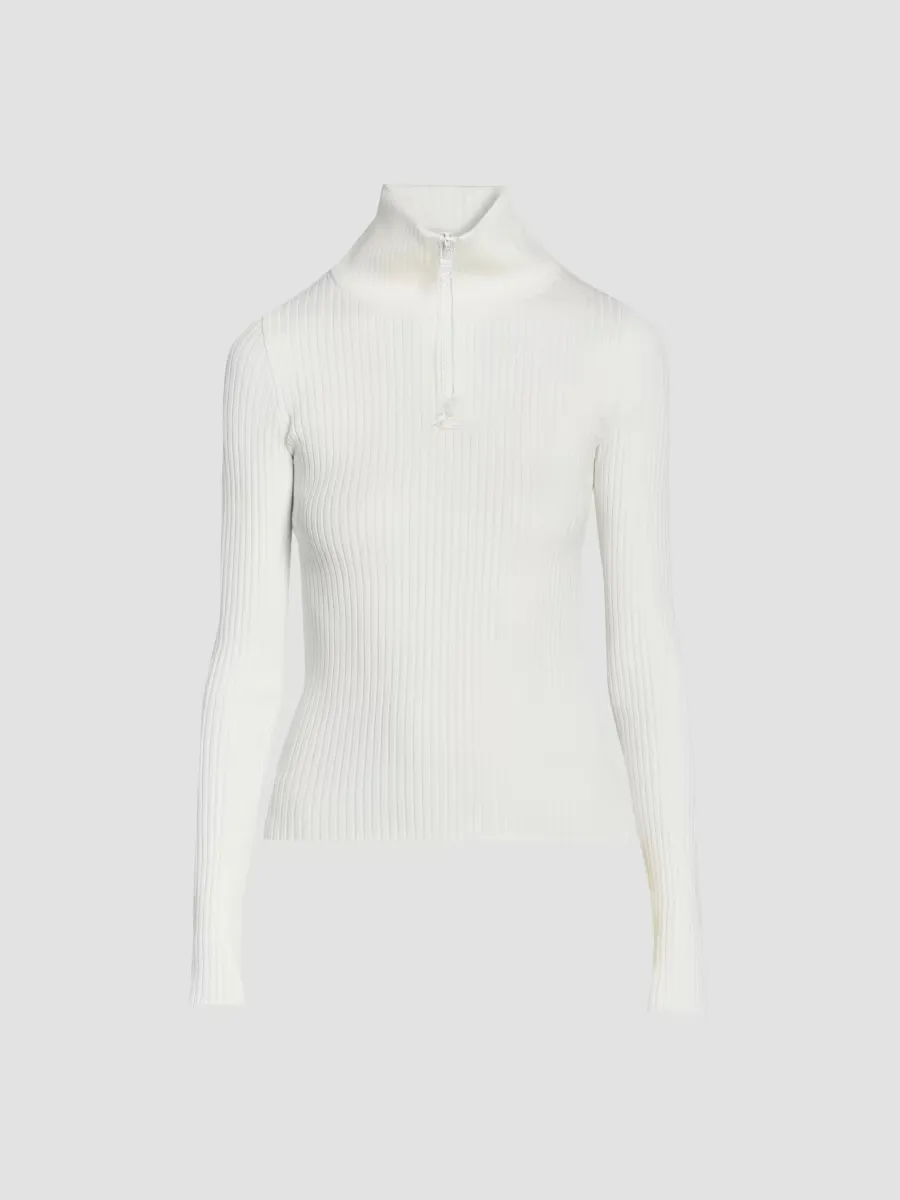 Rib-Knit Cotton-Blend Sweater by Courreges