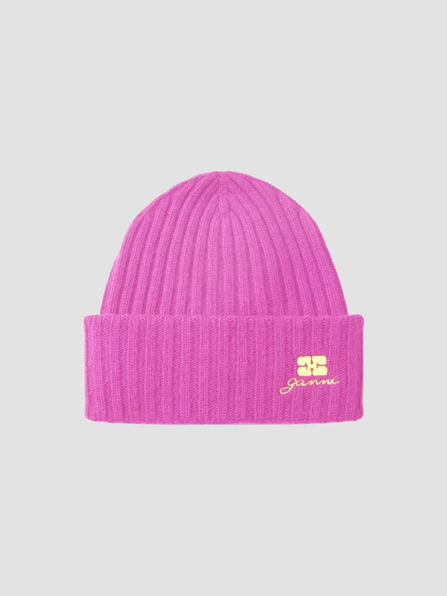 Future Logo-Embroidered Wool Beanie by GANNI