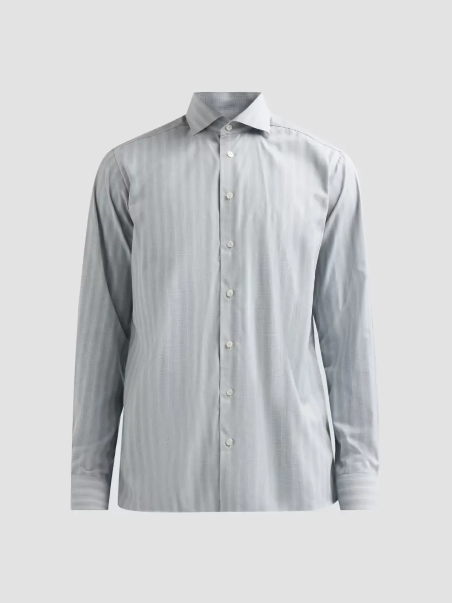 Glen Check Twill Button-Front Shirt by Eton