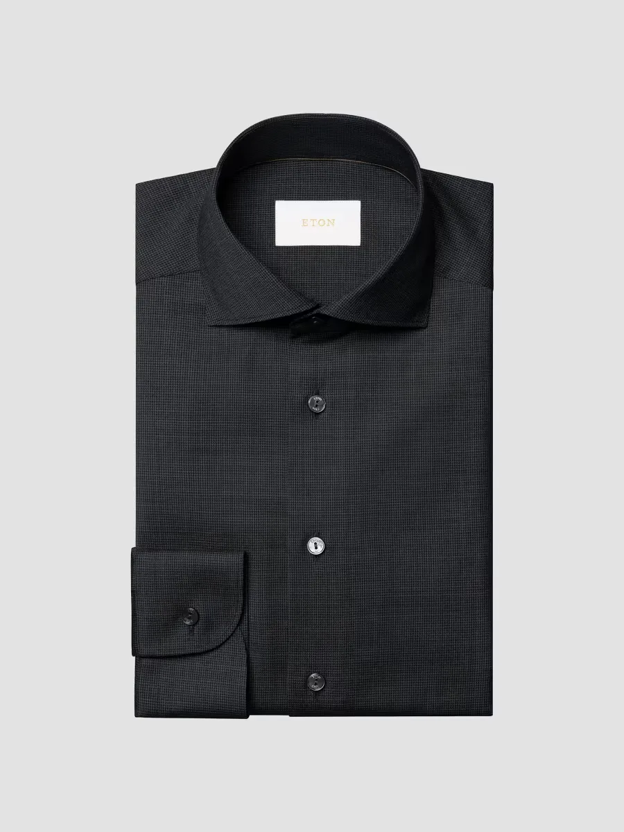 Houndstooth Wool Shirt by Eton