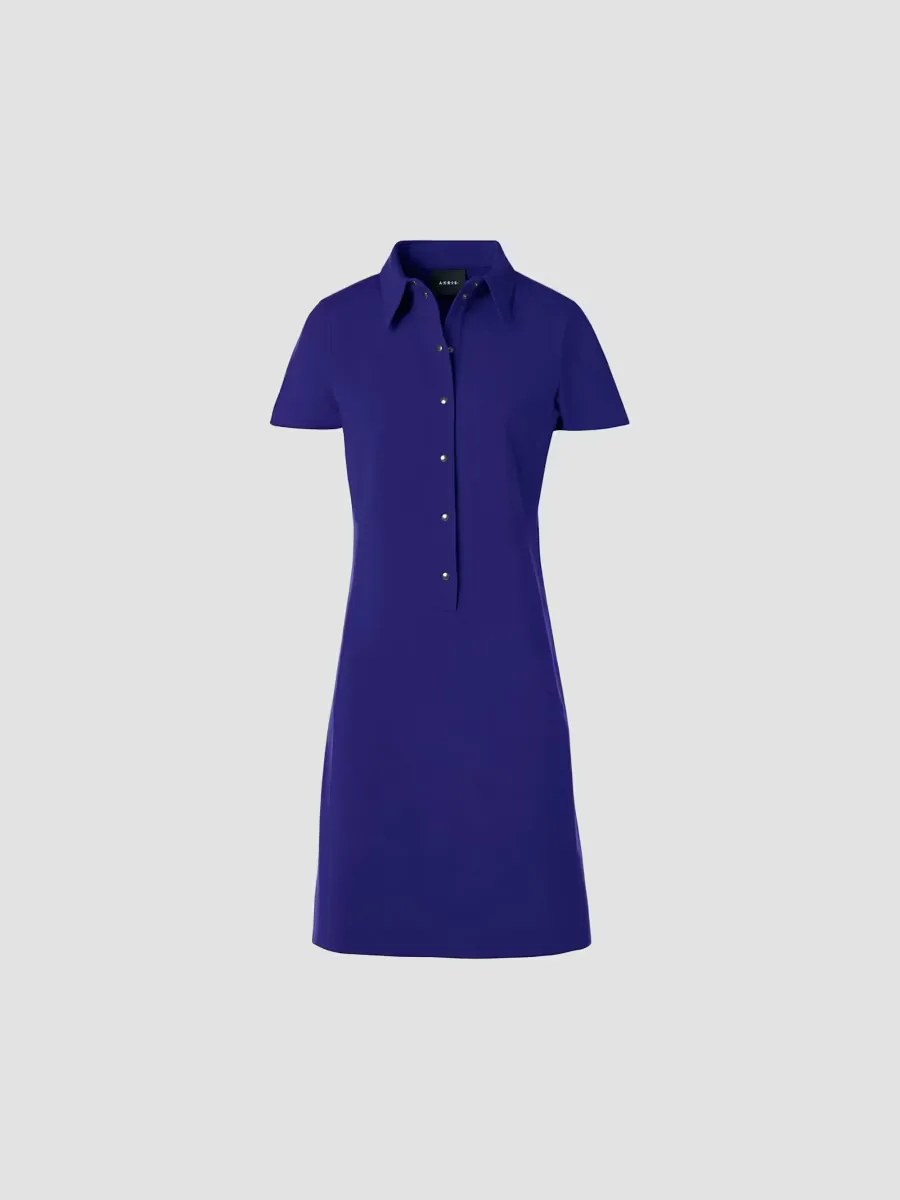 Stretch Cotton-Silk Polo Dress by Akris