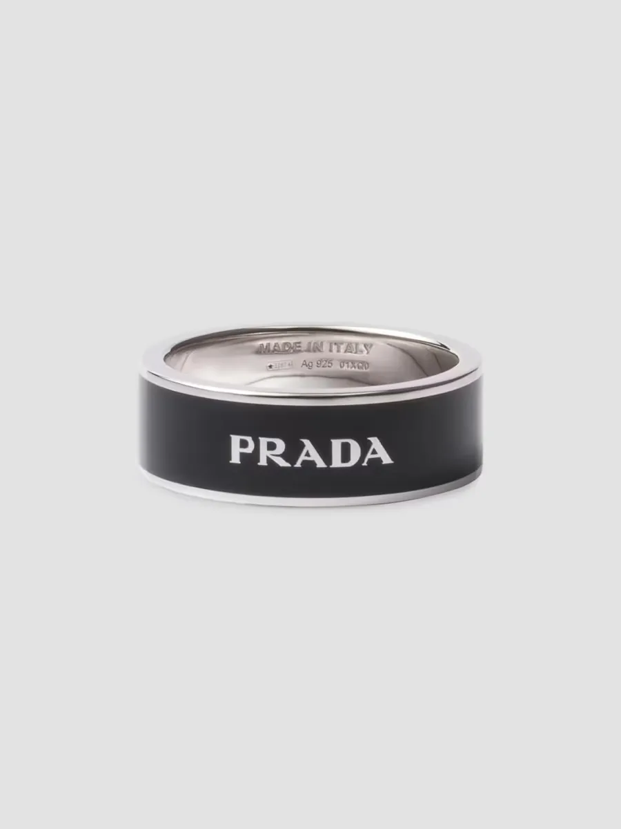 Enameled Silver Ring by Prada