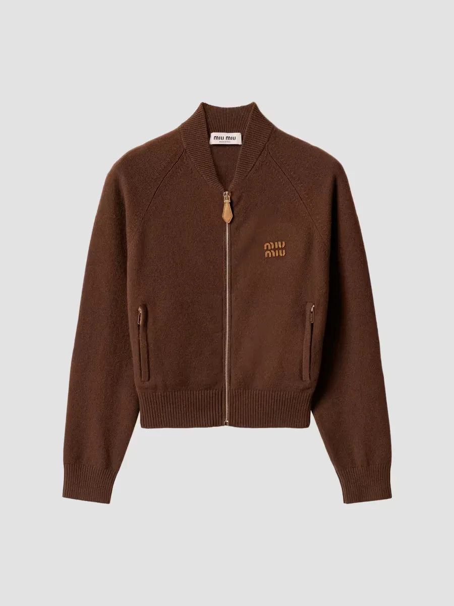 Cashmere Zipper Cardigan by Miu Miu