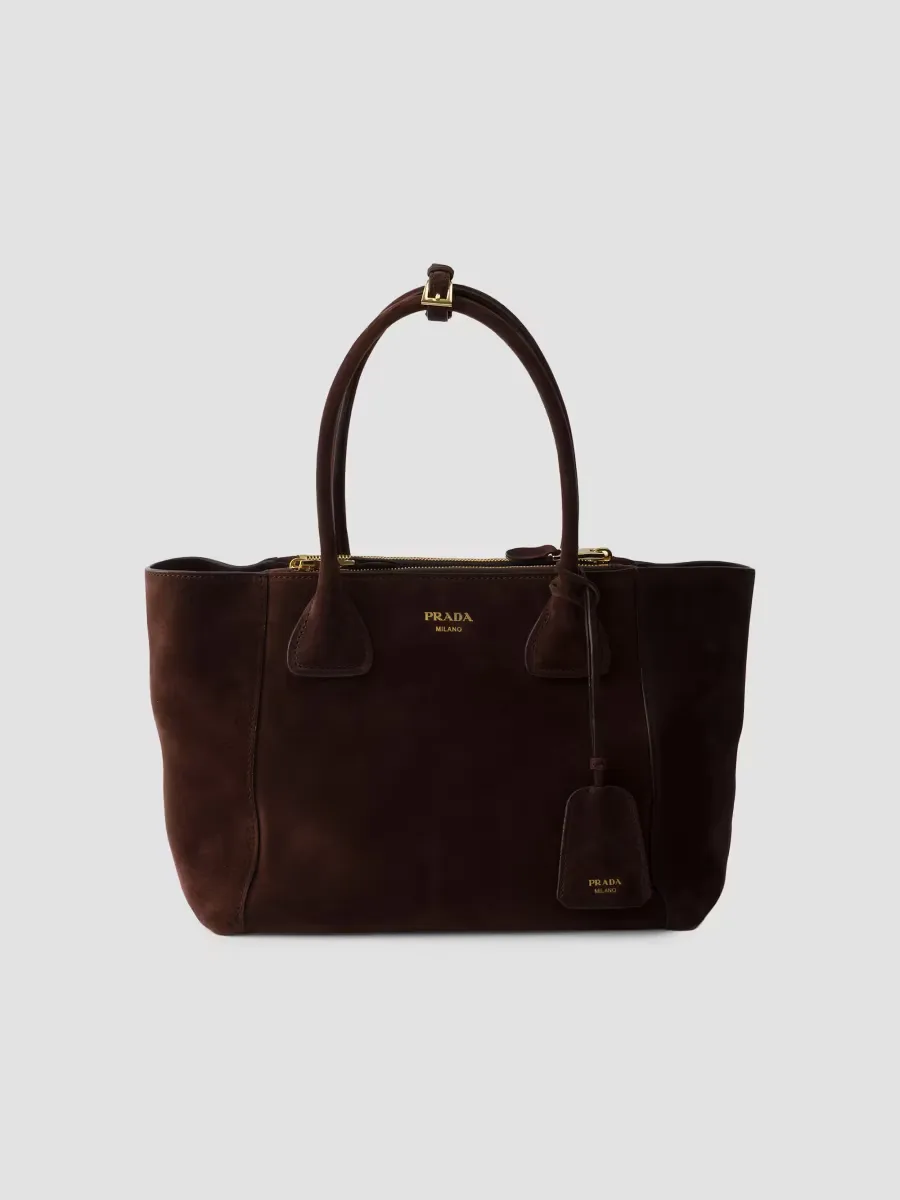 Medium Suede Tote Bag by Prada