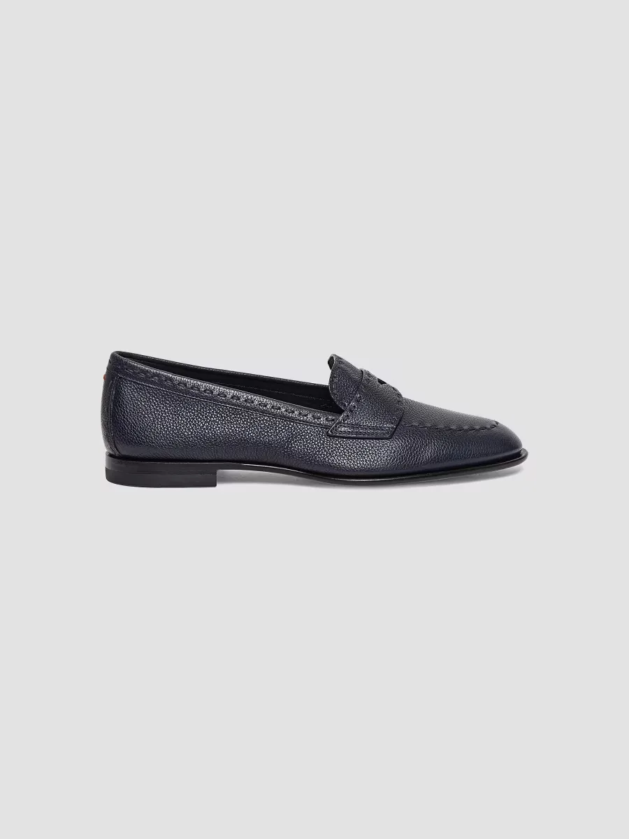 Marlene-Row Leather Penny Loafers by Santoni