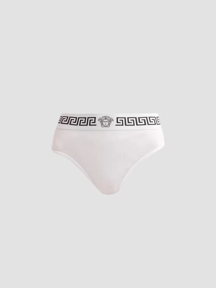 Greek Key High-Cut Panty by Versace