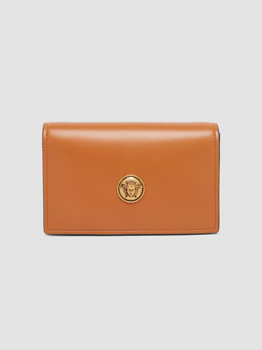 Emblme Mini Leather Clutch by Versace