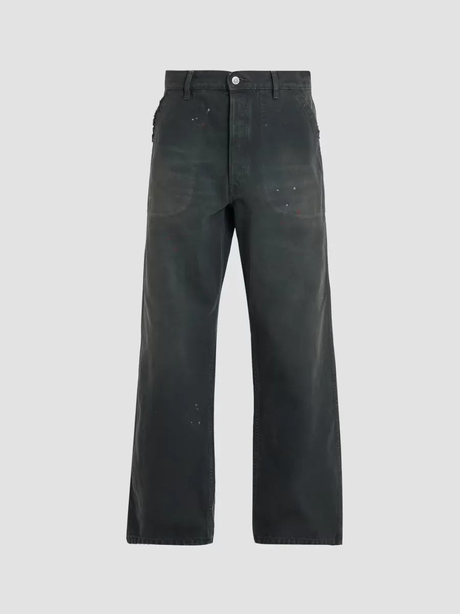 Paint Splatter Wide-Leg Jeans by Maison Margiela