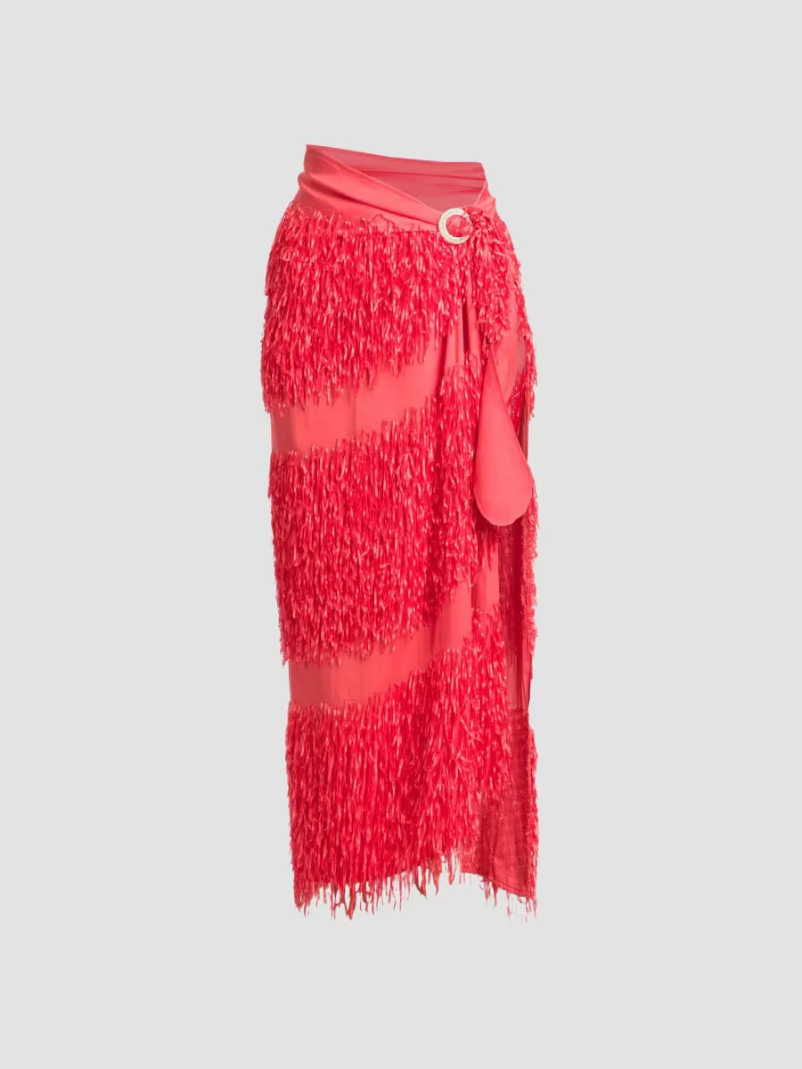 Fringe Sarong Skirt