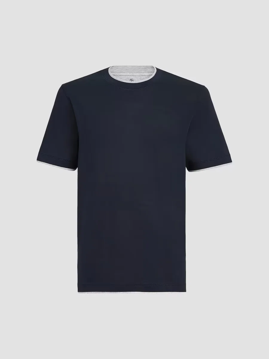 Silk and Cotton Lightweight Jersey Crew-Neck T Shirt by Brunello Cucinelli