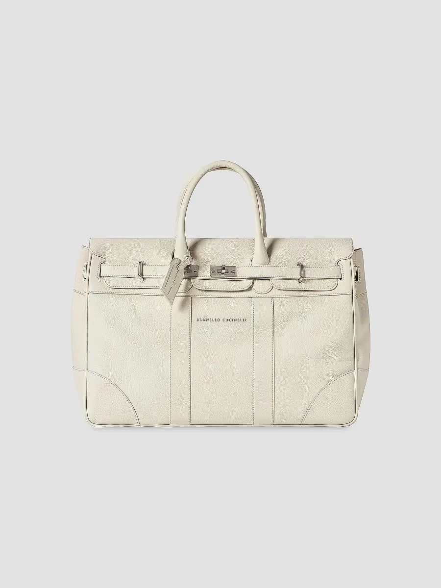Grained Calfskin Country Bag by Brunello Cucinelli