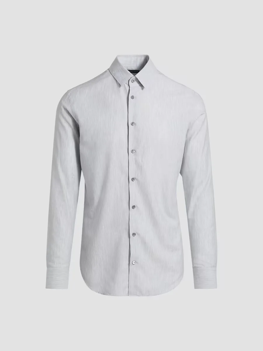 Textured Cotton Button-Up Shirt by Armani