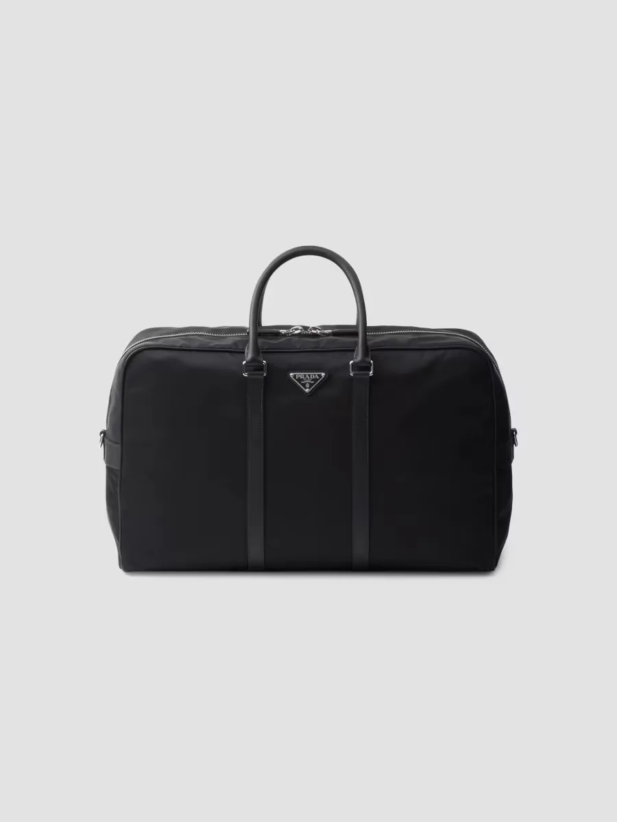 Re-Nylon and Saffiano Leather Duffel Bag
