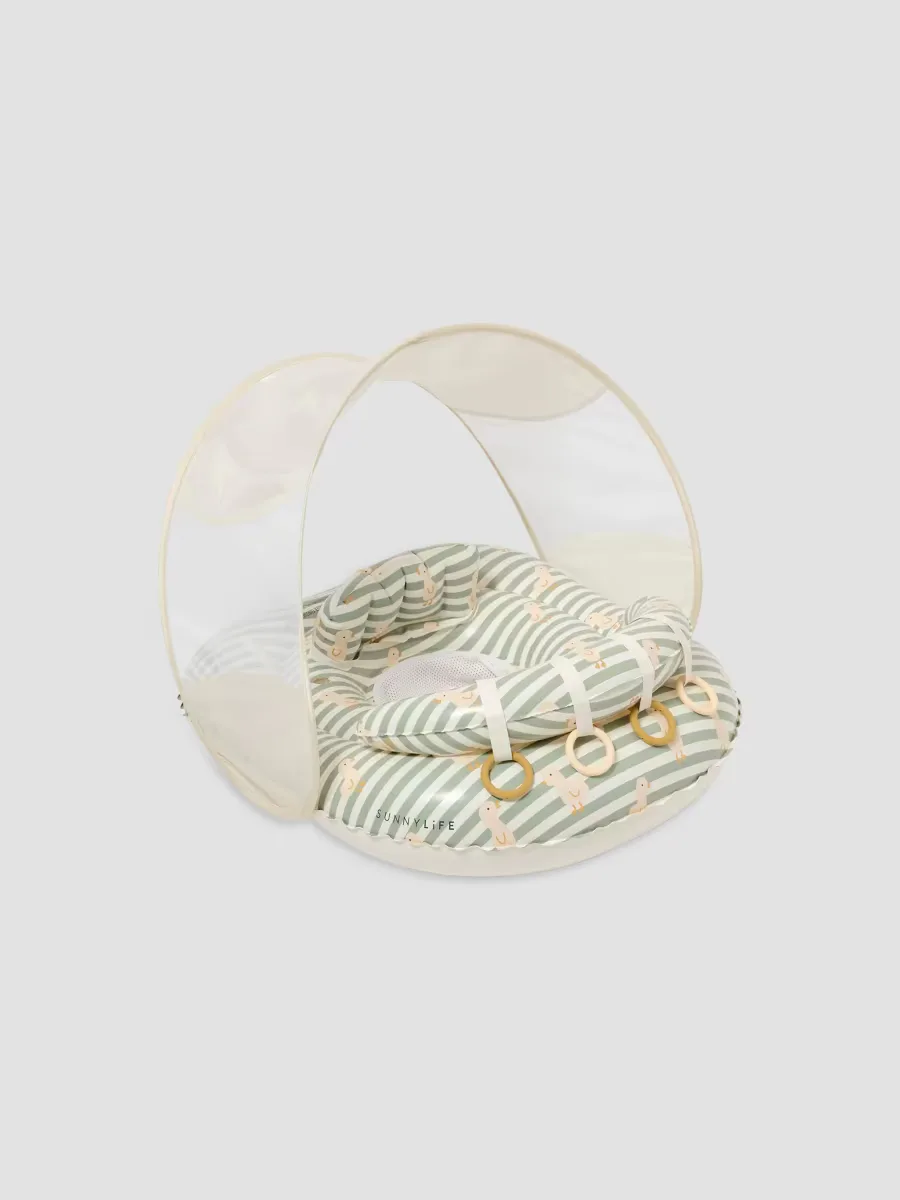 Duck Sage Stripe Interactive Baby Float by Sunnylife