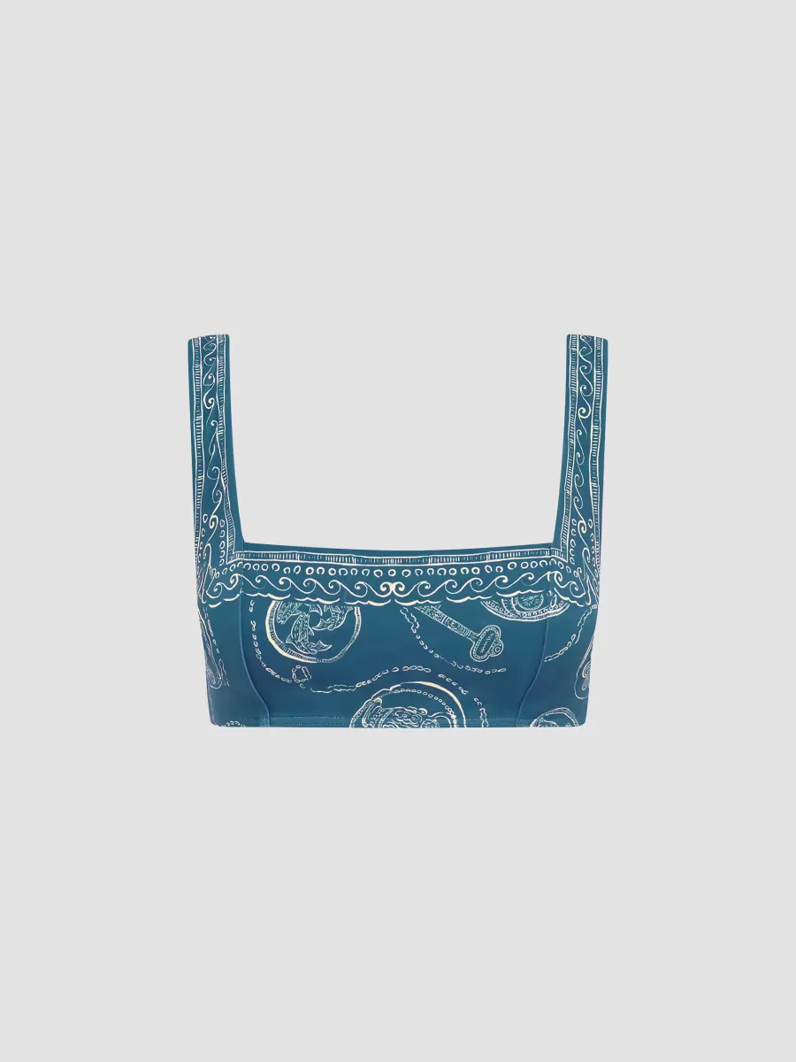 Lucky Square-Neck Bikini Top by ALMAIS