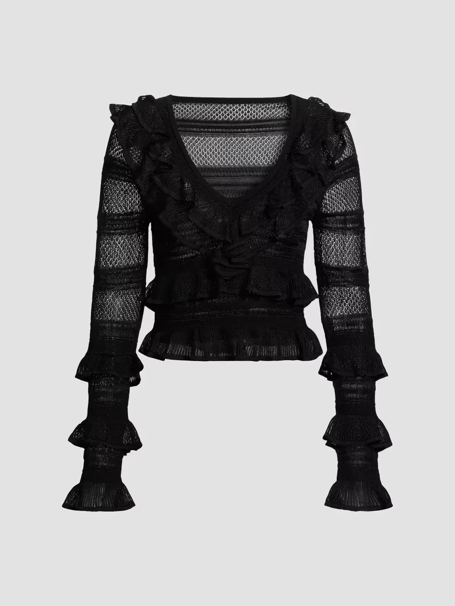 Crush Frilled V-Neck Top by Zimmermann