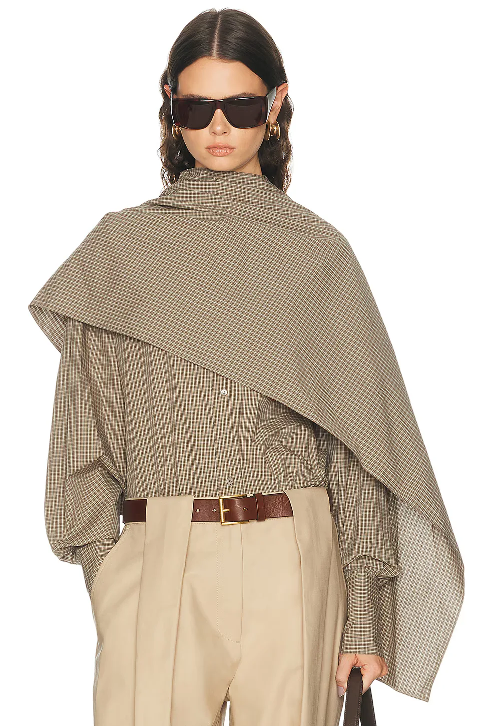 Georgia Detachable Scarf Popeline Shirt by Darkpark