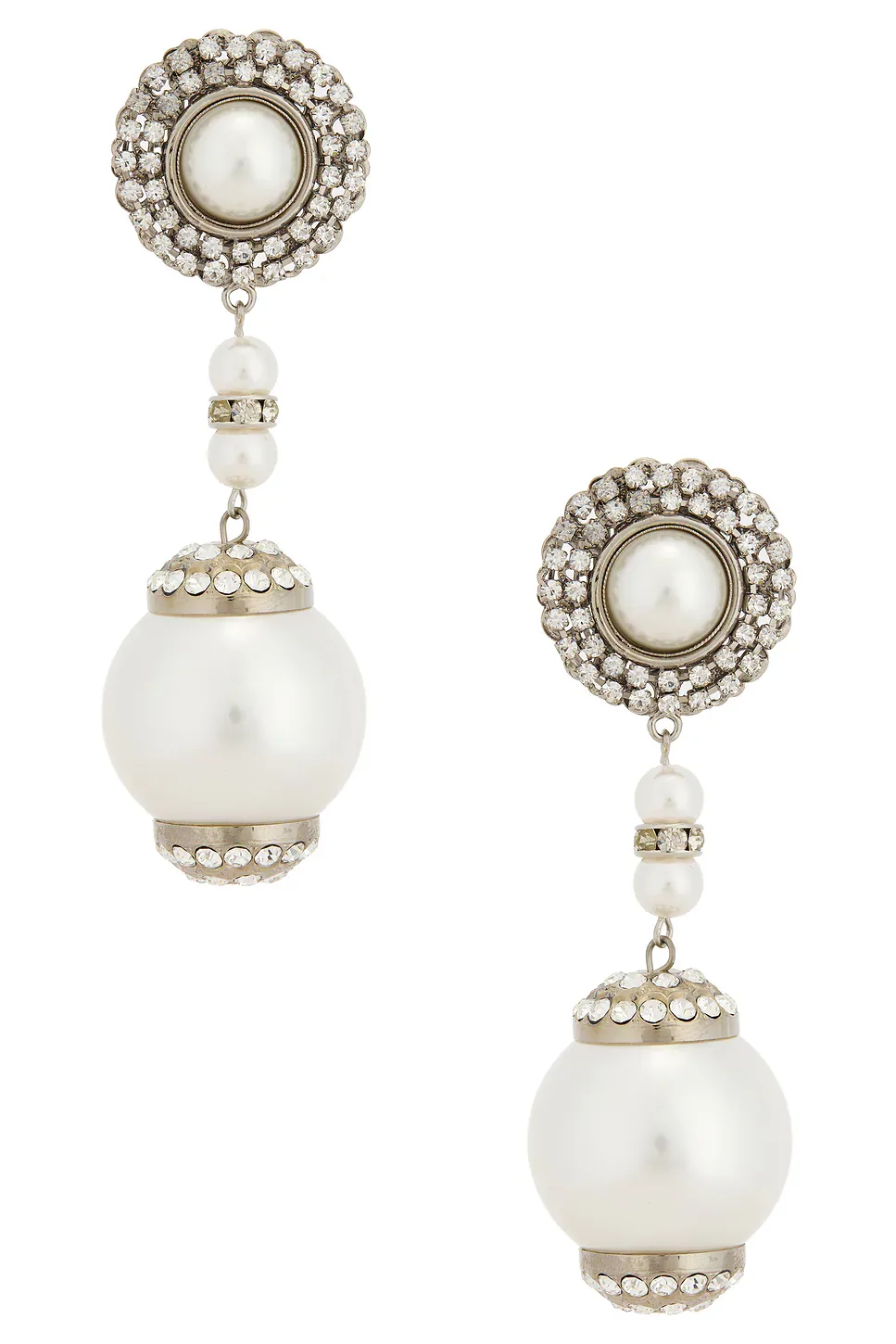 Round Pendant Long Drop Earrings by Alessandra Rich