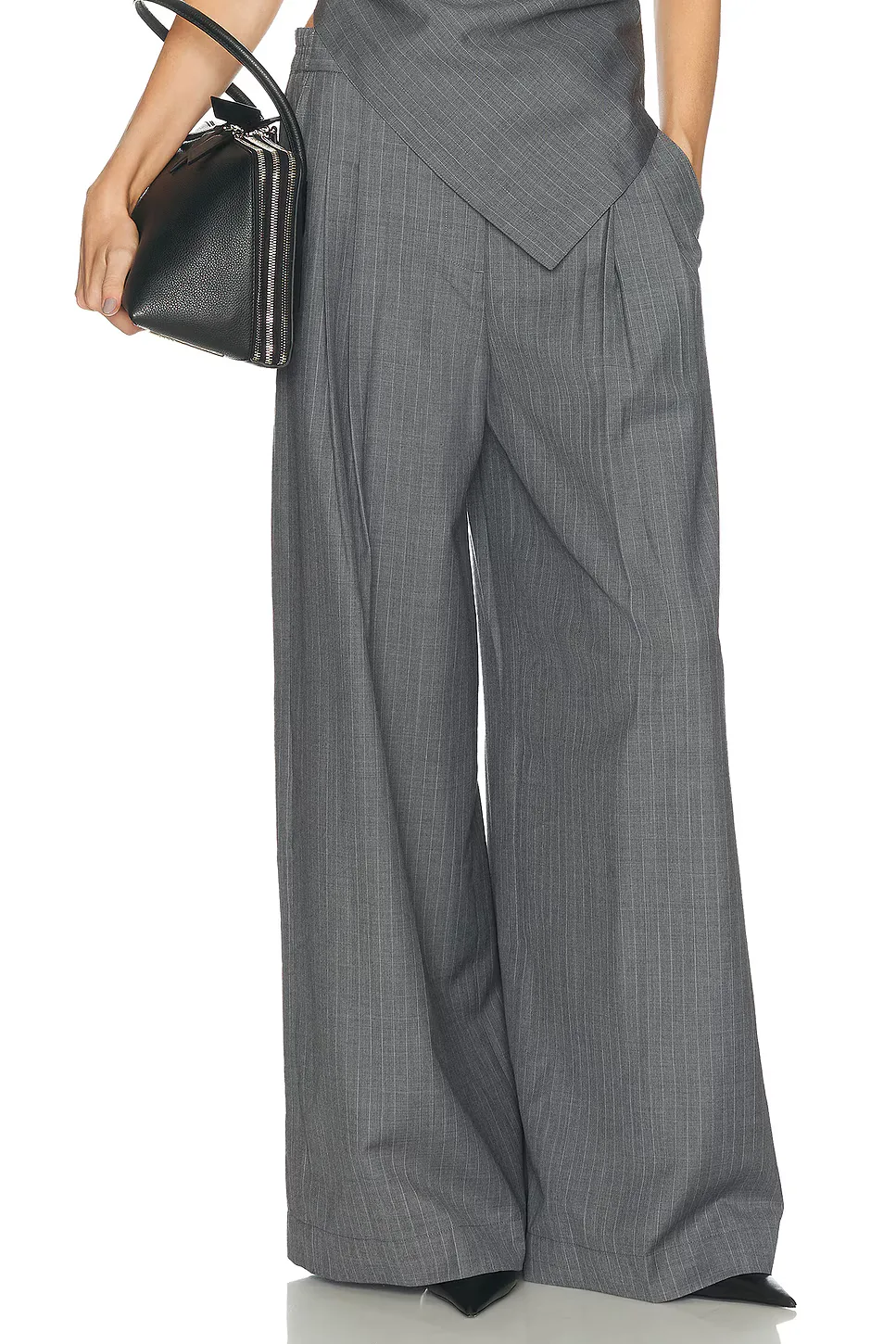 Wide Double Pleated Trouser