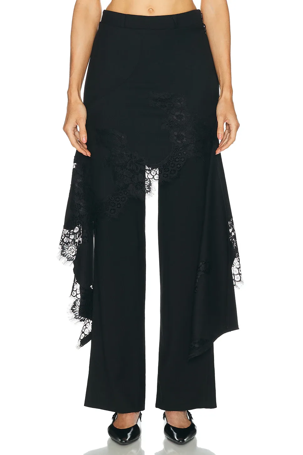 Deconstructed Tailored Lace Hem Skirt Trouser by Monse