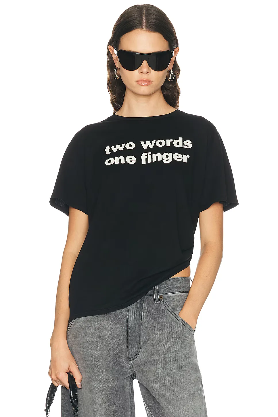 R13 Two Words One Finger Boy Tee by R13