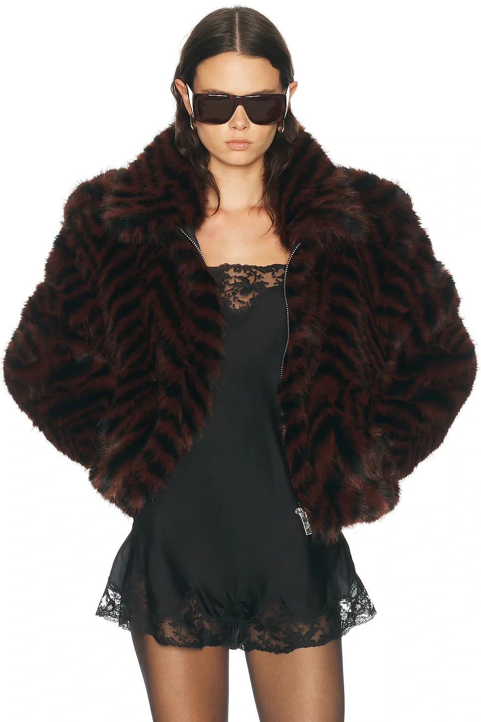 Retrofete Segrid Faux Fur Bomber Jacket