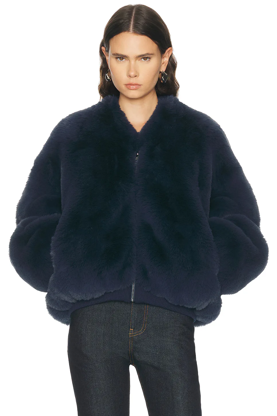 Senna Faux Fur Collarless Jacket