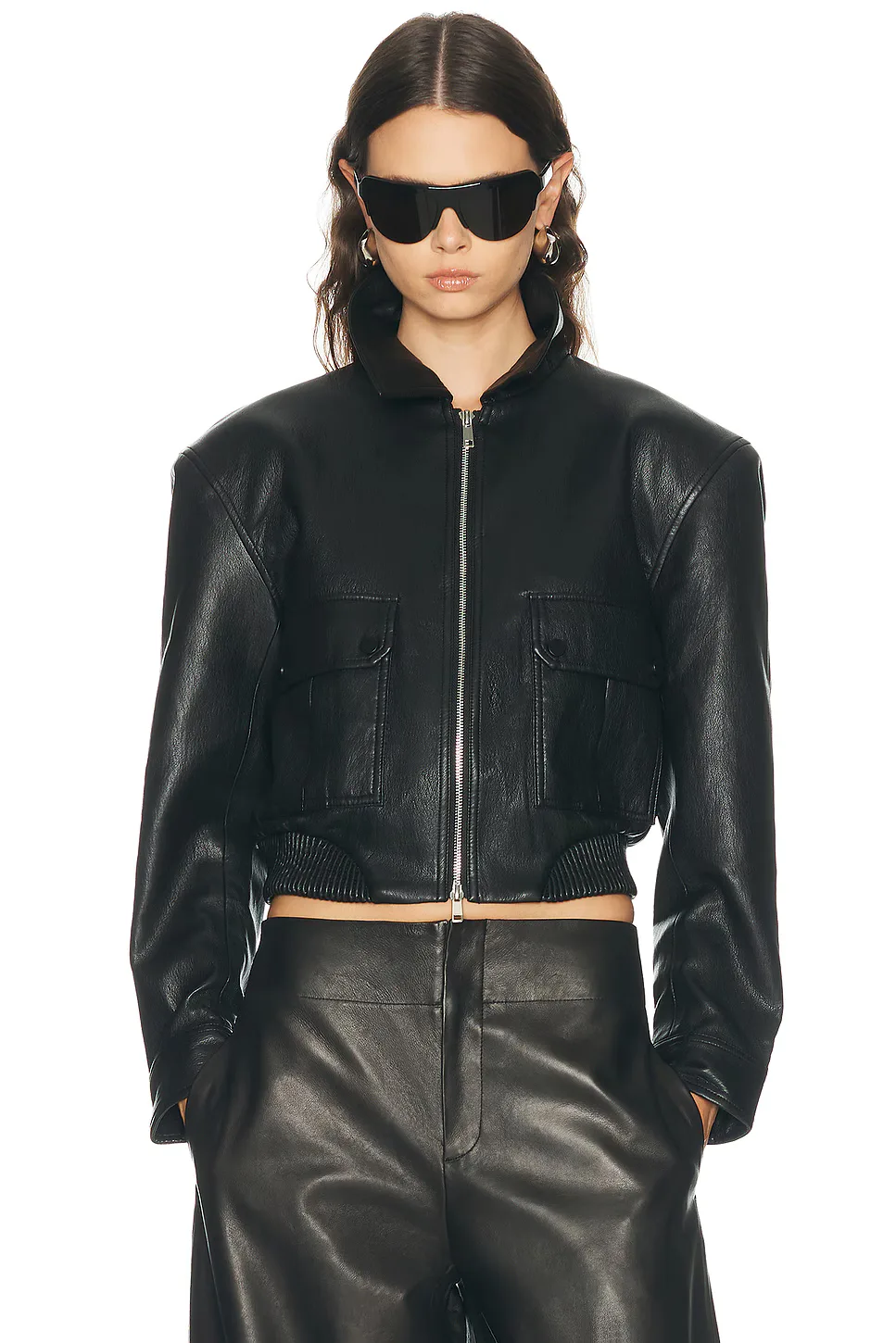 Val Faux Leather Padded Jacket