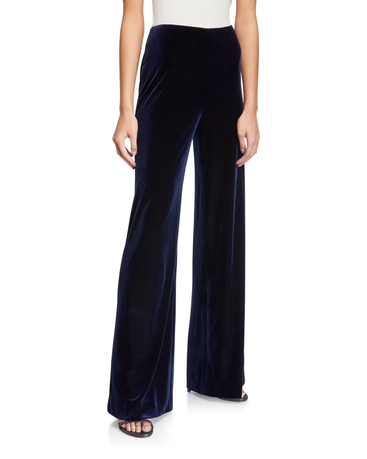 Mid-Rise Velvet Pants