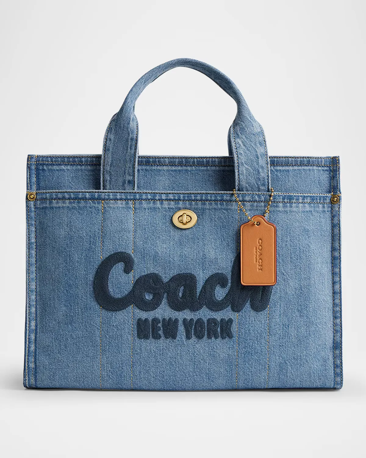 Cargo Denim Box Tote Bag by Coach