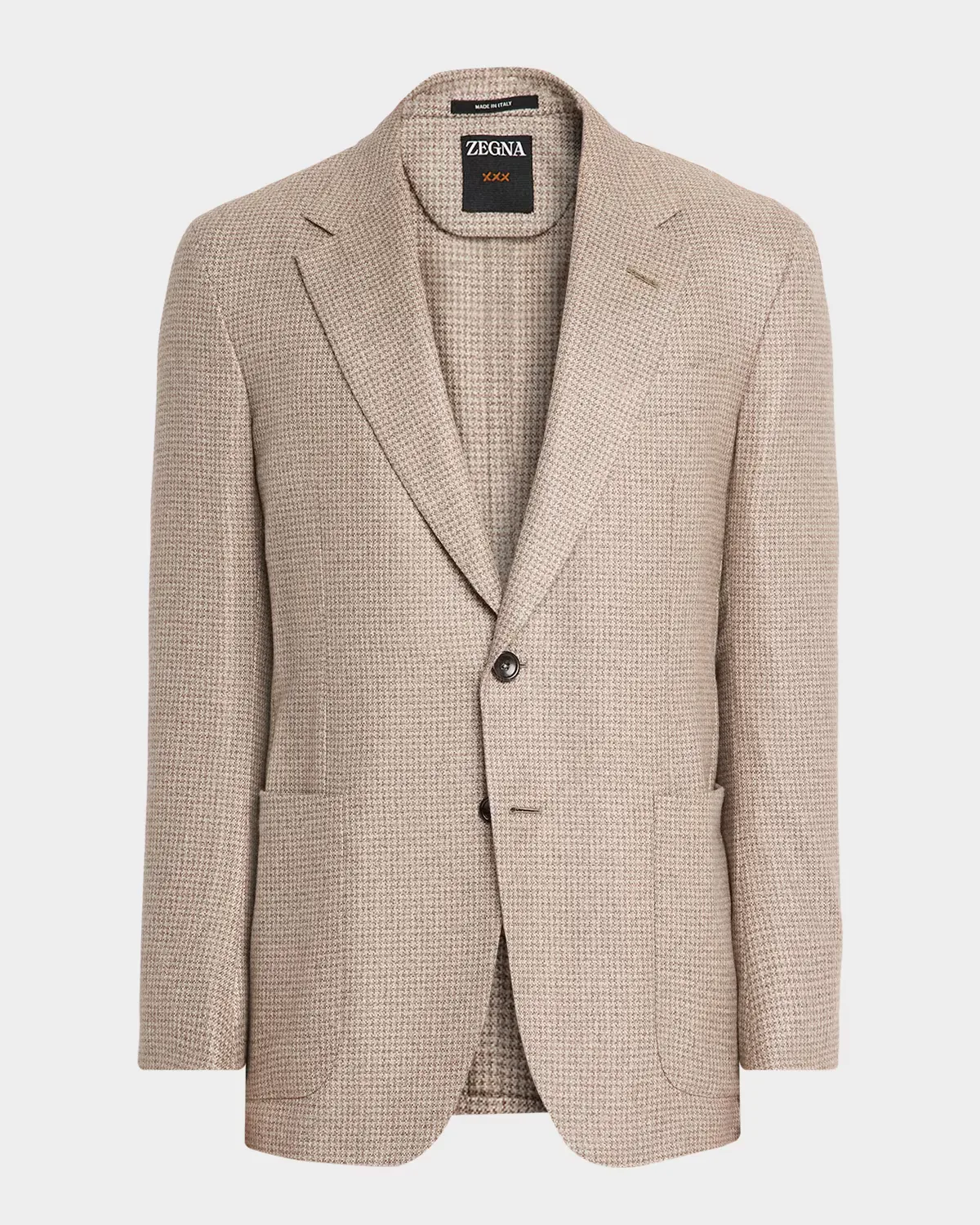 Silk and Cashmere Houndstooth Notch-Lapel Sport Coat by ZEGNA
