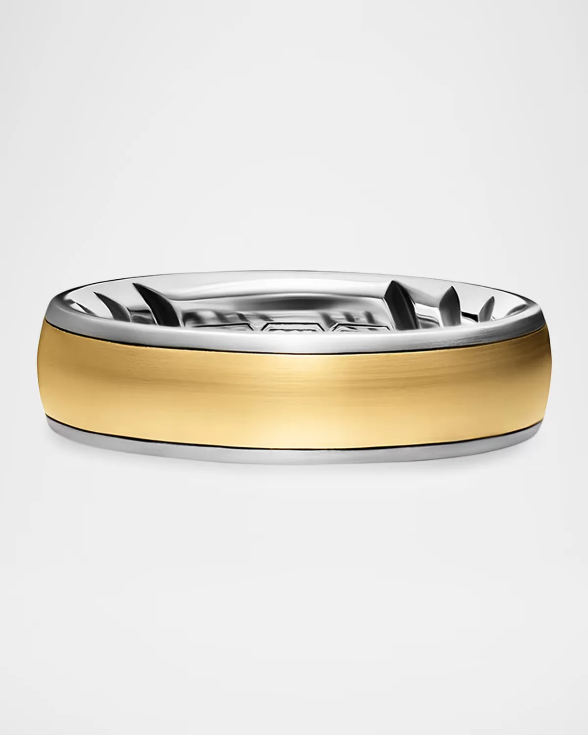Streamline Band Ring in Sterling Silver with 18K Yellow Gold, 6.2mm