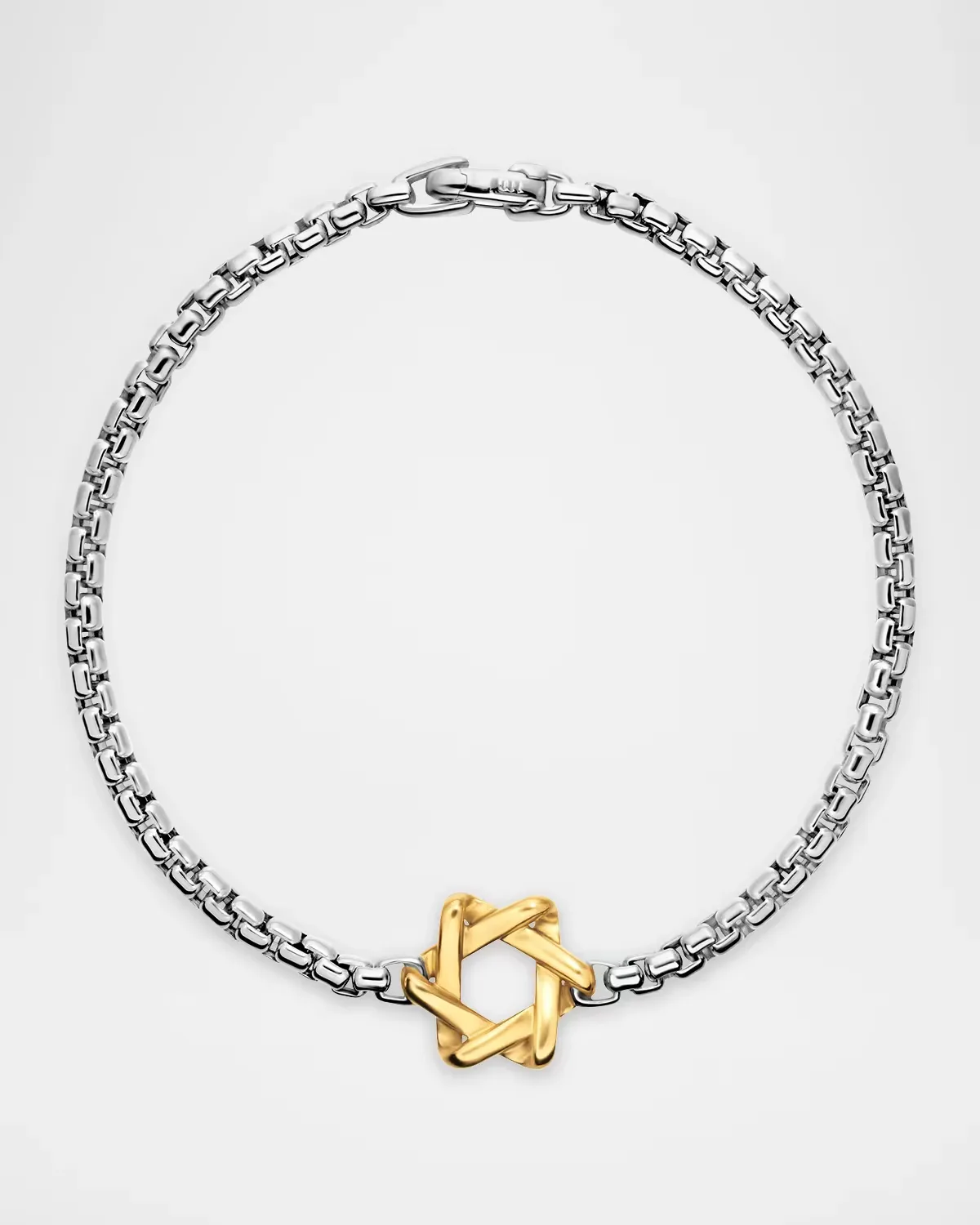 Star of David Station Bracelet in Sterling Silver with 14K Yellow Gold, 3.6mm by David Yurman