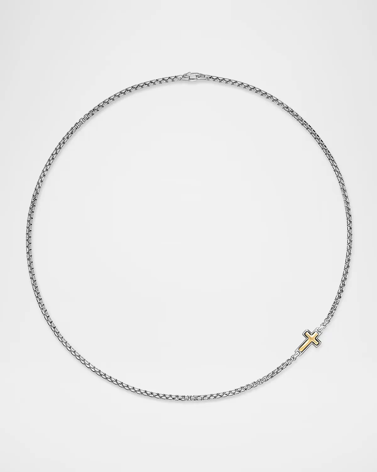 Cross Station Necklace in Sterling Silver with 14K Yellow Gold, 3.6mm by David Yurman