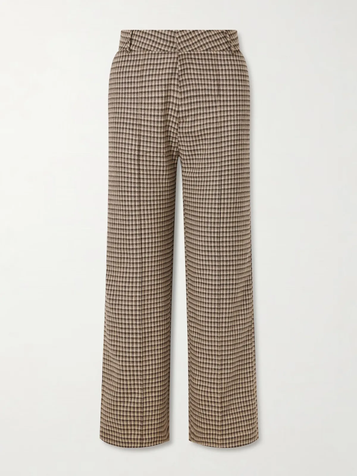 - Yoshimoto Plaid Virgin Wool-blend Straight-leg Pants -