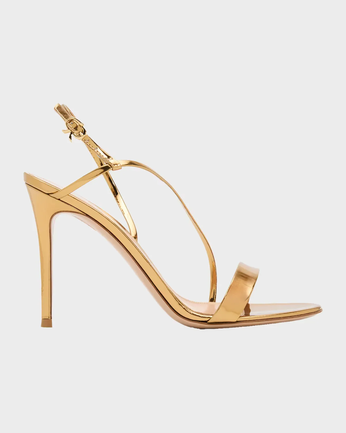 95mm Manhattan Metallic Leather Sandals by Gianvito Rossi
