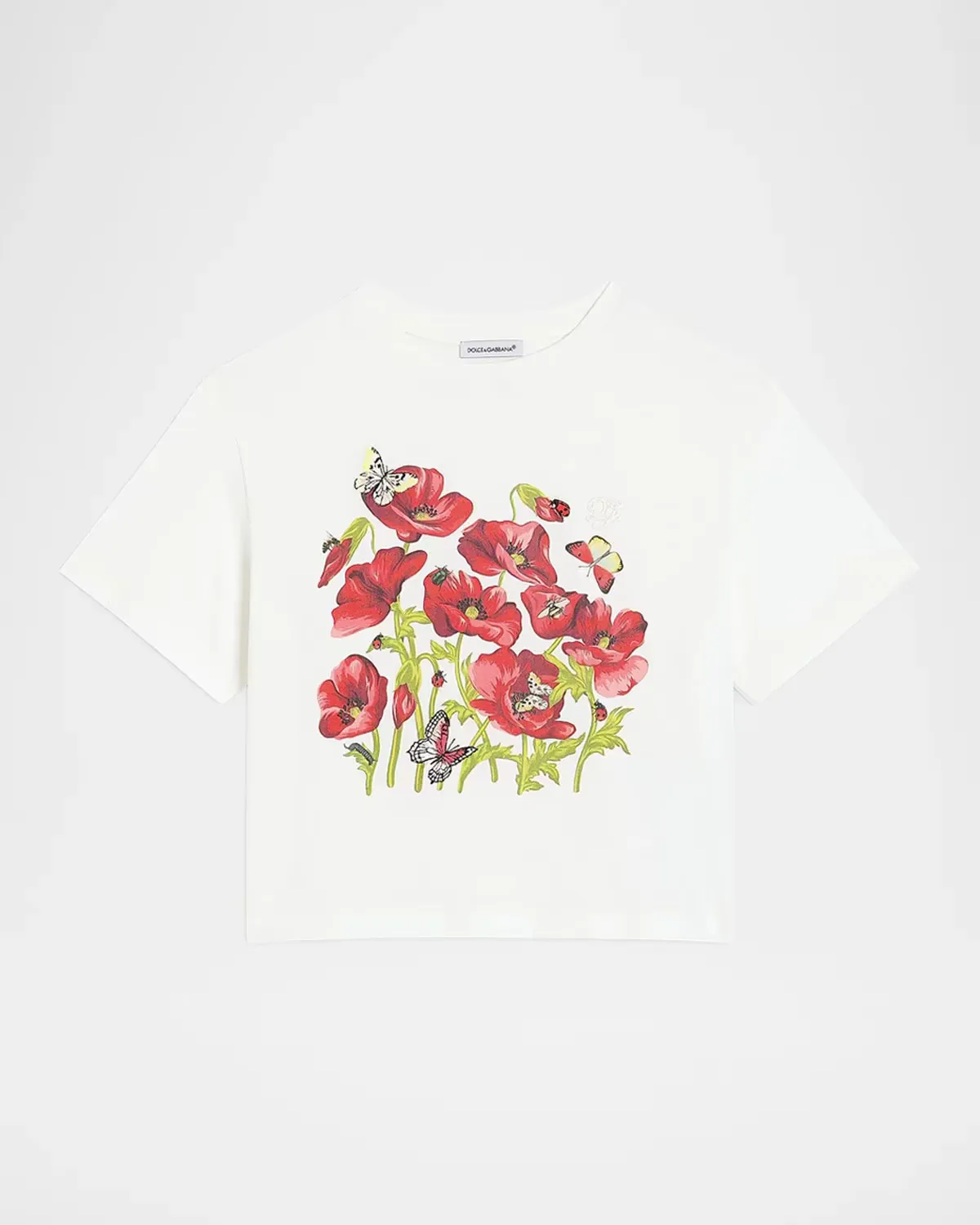 Floral Crop T-Shirt by Dolce & Gabbana