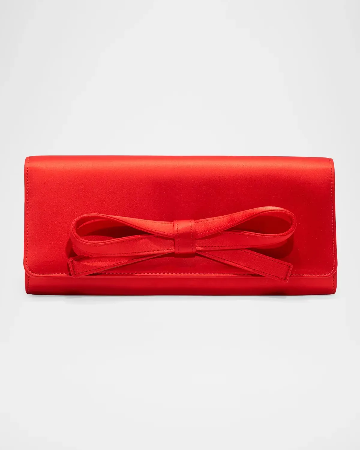 Margaret Bow-Front Satin Clutch Bag by Carolina Herrera