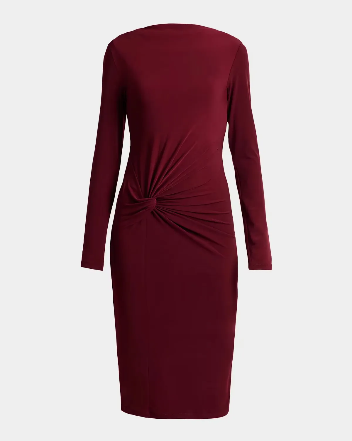 Bodycon Bateau-Neck Midi Dress by Santorelli