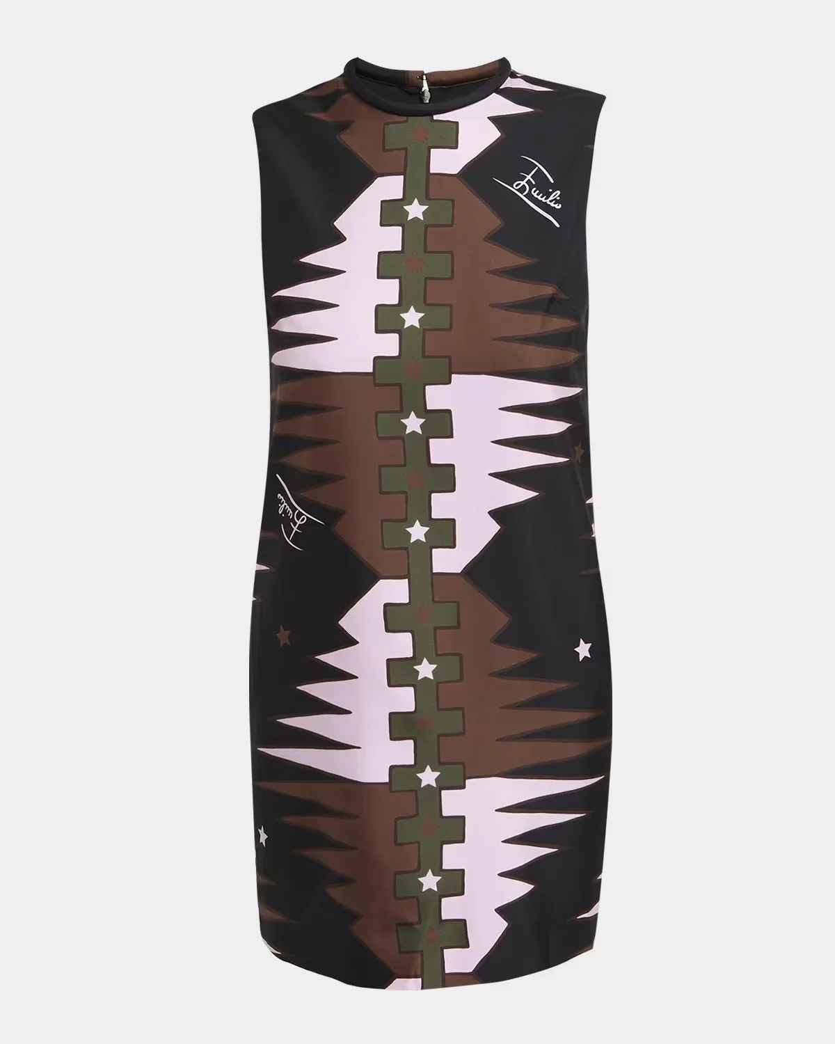 Silk Twill Shift Mini Dress by Pucci