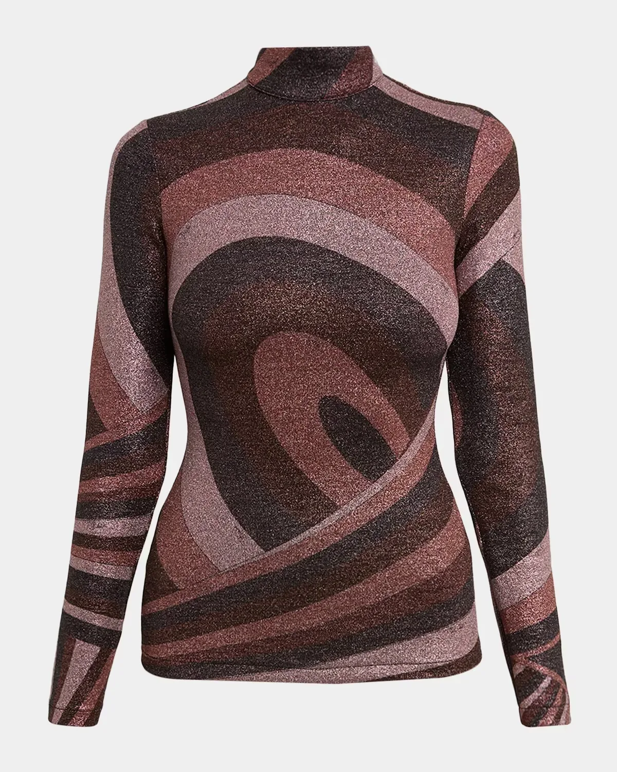 Mock Turtleneck Printed Top