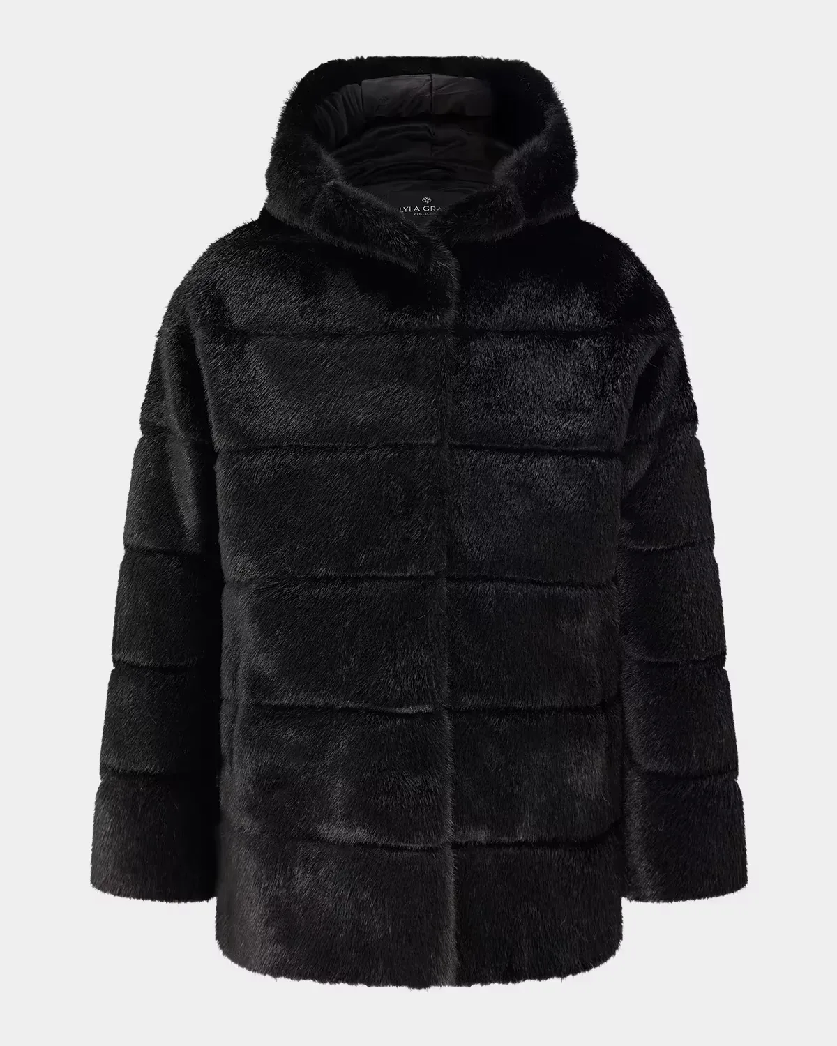 Horizontal Faux-Fur Hooded Jacket by Gorski