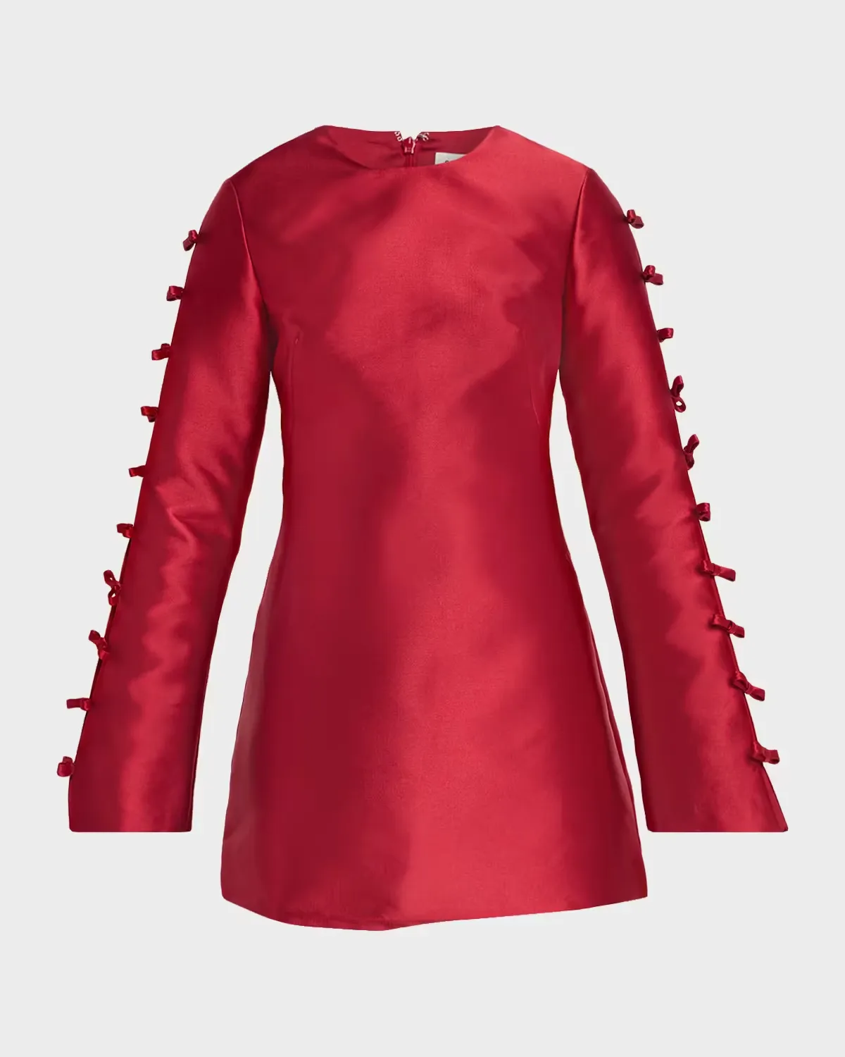 Fiora Bow Satin A-Line Mini Dress by SIMKHAI